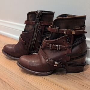 FREEBIRD Leather CRUE Multi Strap Ankle Boots